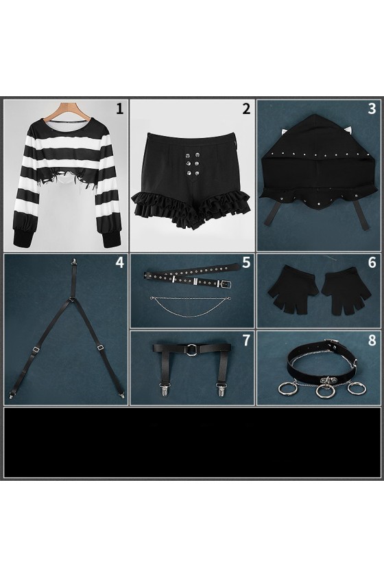 2XXT Cosplay Vtuber Virtual YouTuber Sasaki Saku Prisoner No.039 Cosplay Costume